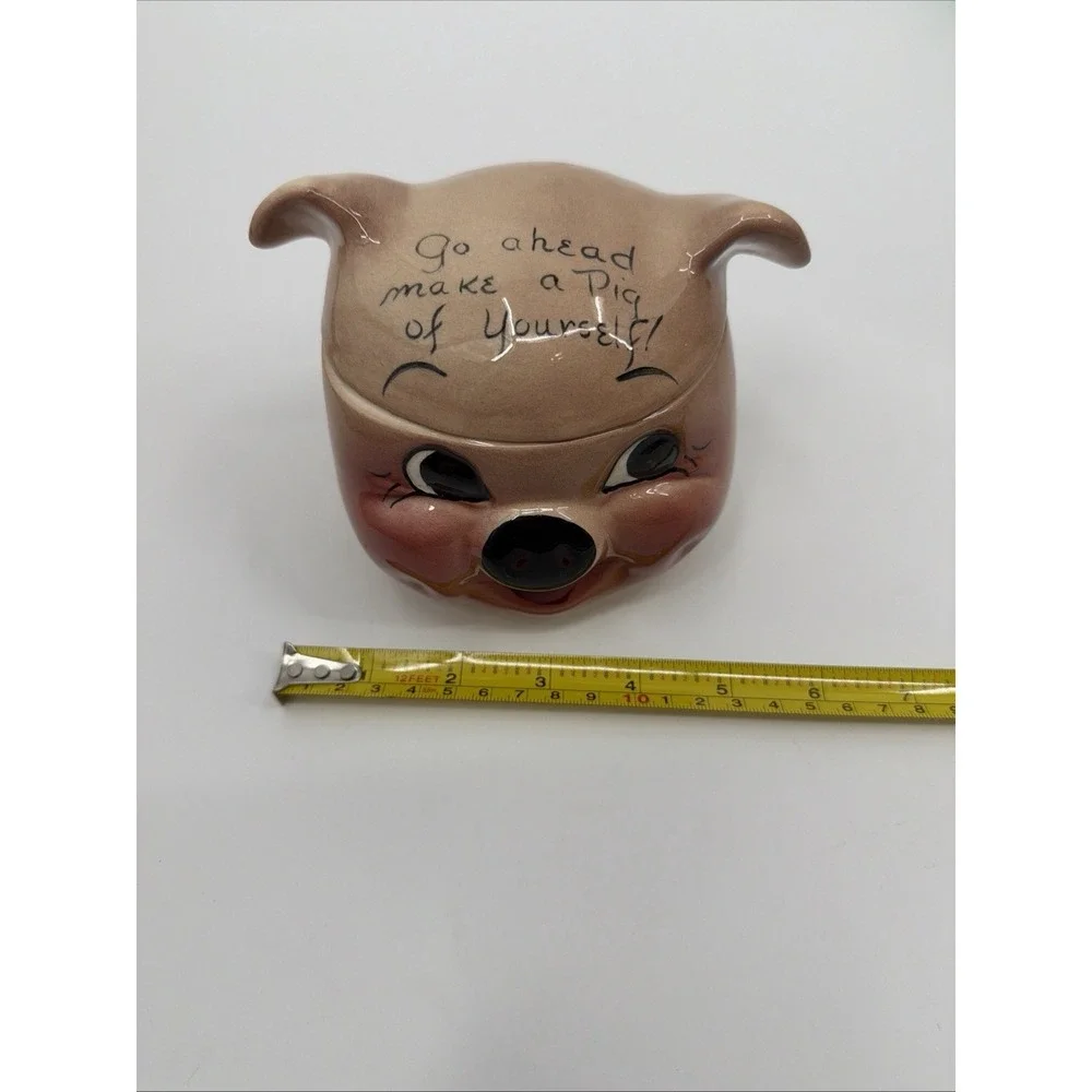Vintage Deforest of California Cookie/Candy Jar Go Ahead Make A Pig Of Yourself